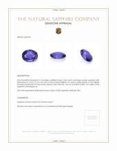 6.08 Ct. Purple Sapphire from Madagascar Appraisal