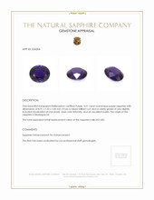 3.01 Ct. Purple Sapphire from Madagascar Appraisal