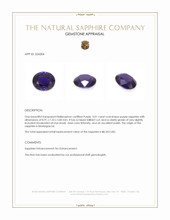 3.01 Ct. Purple Sapphire from Madagascar Appraisal