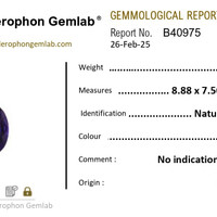 3.01 Ct. Purple Sapphire from Madagascar Scan Report
