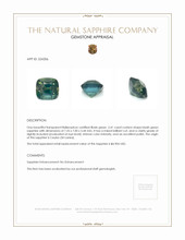 2.41 Ct. Bluish Green Sapphire from Ceylon (Sri Lanka) Appraisal