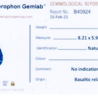 1.45 Ct. Blue Sapphire from Ceylon (Sri Lanka) Scan Report