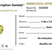 2.13 Ct. Greenish Yellow Sapphire from Ceylon (Sri Lanka) Scan Report