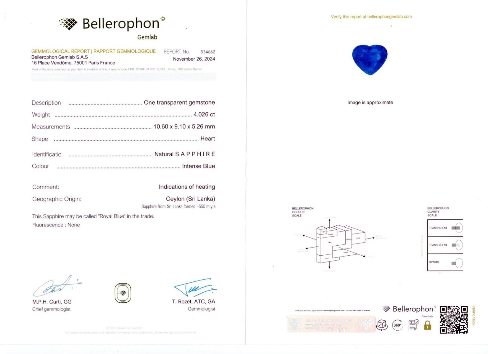 4.02 Ct. Blue Sapphire from Ceylon (Sri Lanka)