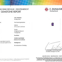 3.26 Ct. Pinkish Purple Sapphire from Madagascar Scan Report