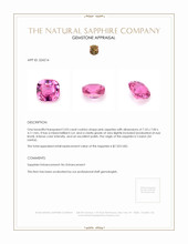 2.03 Ct. Pink Sapphire from Ceylon (Sri Lanka) Appraisal