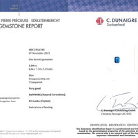 3.39 Ct. Blue Sapphire from Ceylon (Sri Lanka) Scan Report