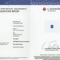 3.59 Ct. Blue Sapphire from Ceylon (Sri Lanka) Scan Report
