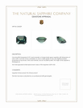0.99 Ct. Bluish Green Sapphire from Madagascar Appraisal