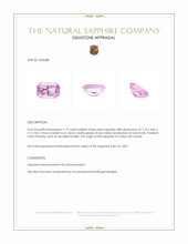 1.19 Ct. Pink Sapphire from Ceylon (Sri Lanka) Appraisal