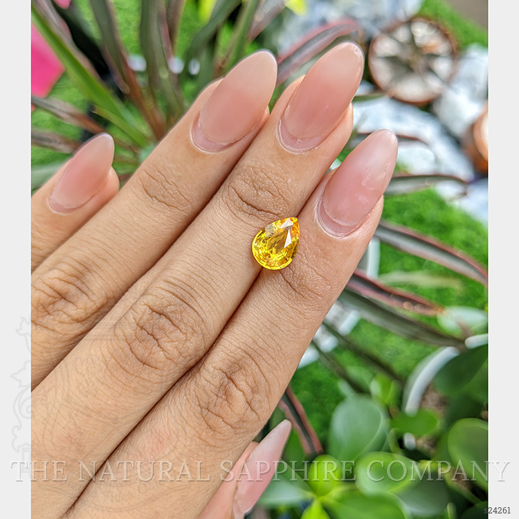 3.01 Ct. Orangish Yellow Sapphire from Ceylon (Sri Lanka)