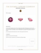 1.40 Ct. Pink Sapphire from Ceylon (Sri Lanka) Appraisal