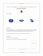 1.72 Ct. Blue Sapphire from Ceylon (Sri Lanka) Appraisal