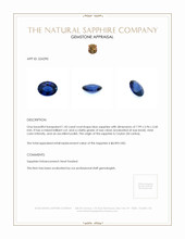 1.43 Ct. Blue Sapphire from Ceylon (Sri Lanka) Appraisal