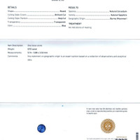 0.92 Ct. Blue Sapphire from Burma (Myanmar) Scan Report