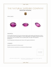 2.00 Ct. Pinkish Purple Sapphire from Madagascar Appraisal