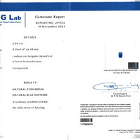 2.04 Ct. Blue Sapphire from Madagascar Scan Report
