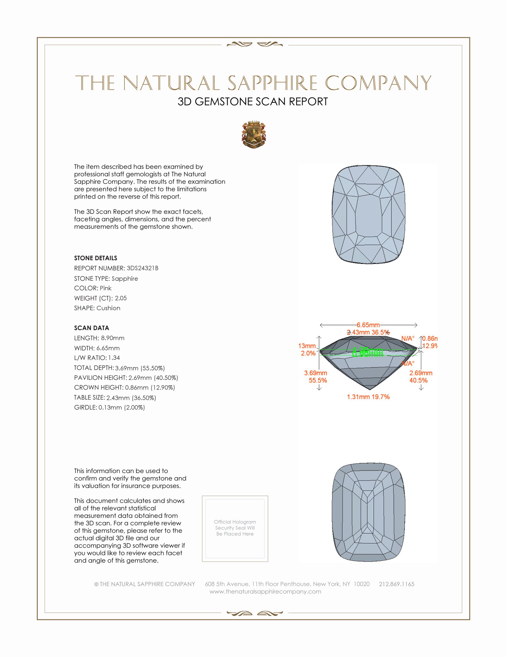 2.05 Ct. Pink Sapphire from Ceylon (Sri Lanka)