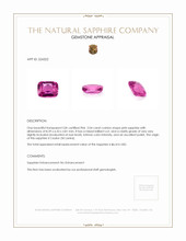 2.04 Ct. Pink Sapphire from Ceylon (Sri Lanka) Appraisal