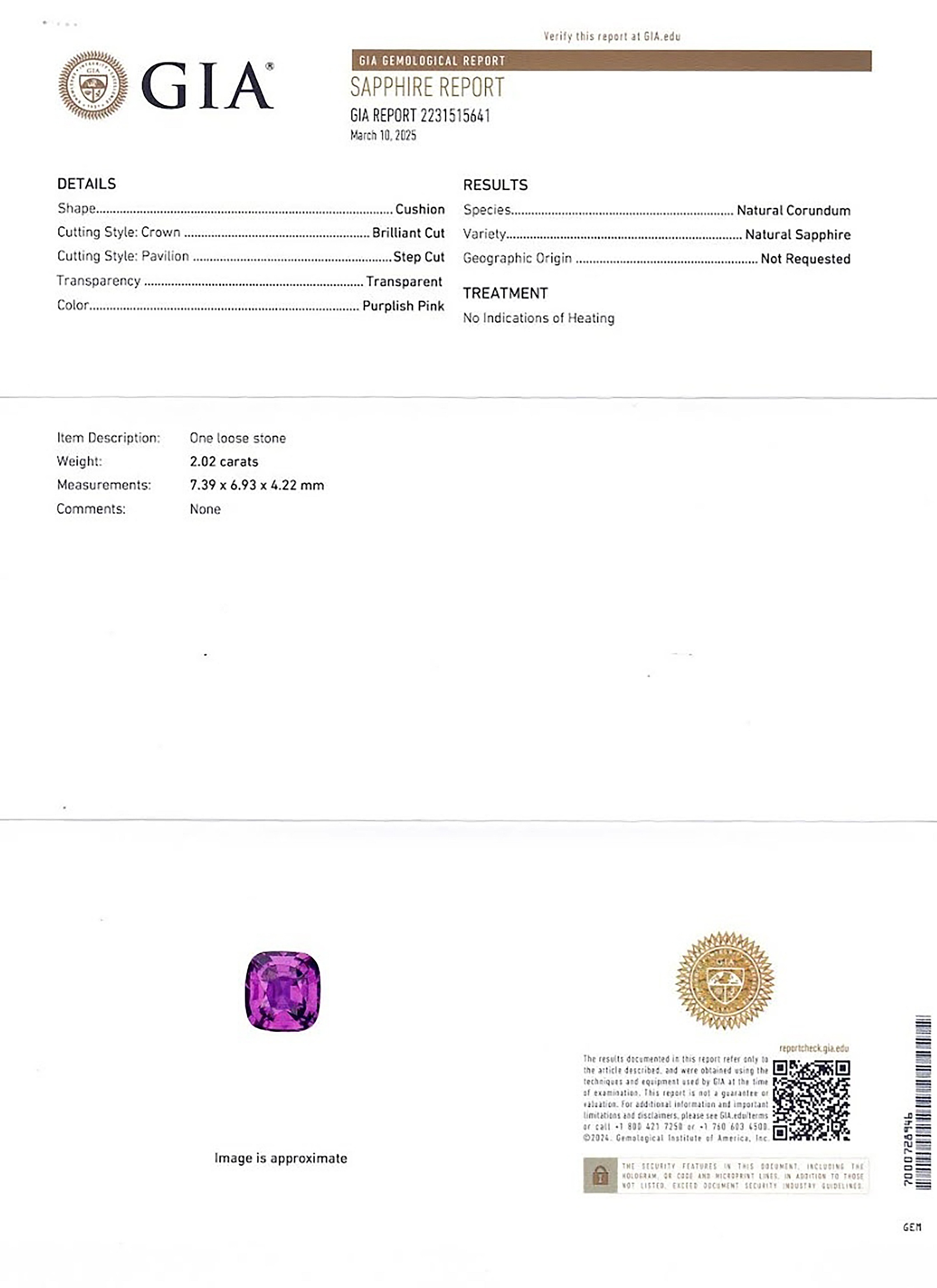 2.02 Ct. Pink Sapphire from Ceylon (Sri Lanka)