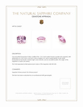2.22 Ct. Purplish Pink Sapphire from Ceylon (Sri Lanka) Appraisal