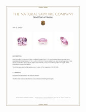 2.22 Ct. Purplish Pink Sapphire from Ceylon (Sri Lanka) Appraisal