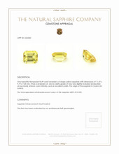 8.49 Ct. Yellow Sapphire from Ceylon (Sri Lanka) Appraisal