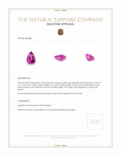 1.38 Ct. Purplish Pink Sapphire from Ceylon (Sri Lanka) Appraisal