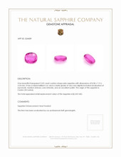 2.02 Ct. Pink Sapphire from Ceylon (Sri Lanka) Appraisal
