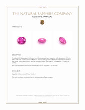2.02 Ct. Purplish Pink Sapphire from Ceylon (Sri Lanka) Appraisal