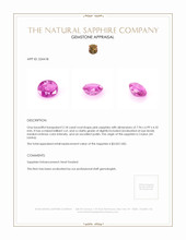 2.18 Ct. Pink Sapphire from Ceylon (Sri Lanka) Appraisal