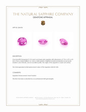 2.18 Ct. Pink Sapphire from Ceylon (Sri Lanka) Appraisal