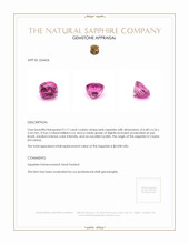 2.17 Ct. Pink Sapphire from Ceylon (Sri Lanka) Appraisal