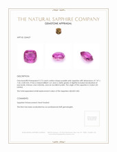 2.73 Ct. Purplish Pink Sapphire from Ceylon (Sri Lanka) Appraisal