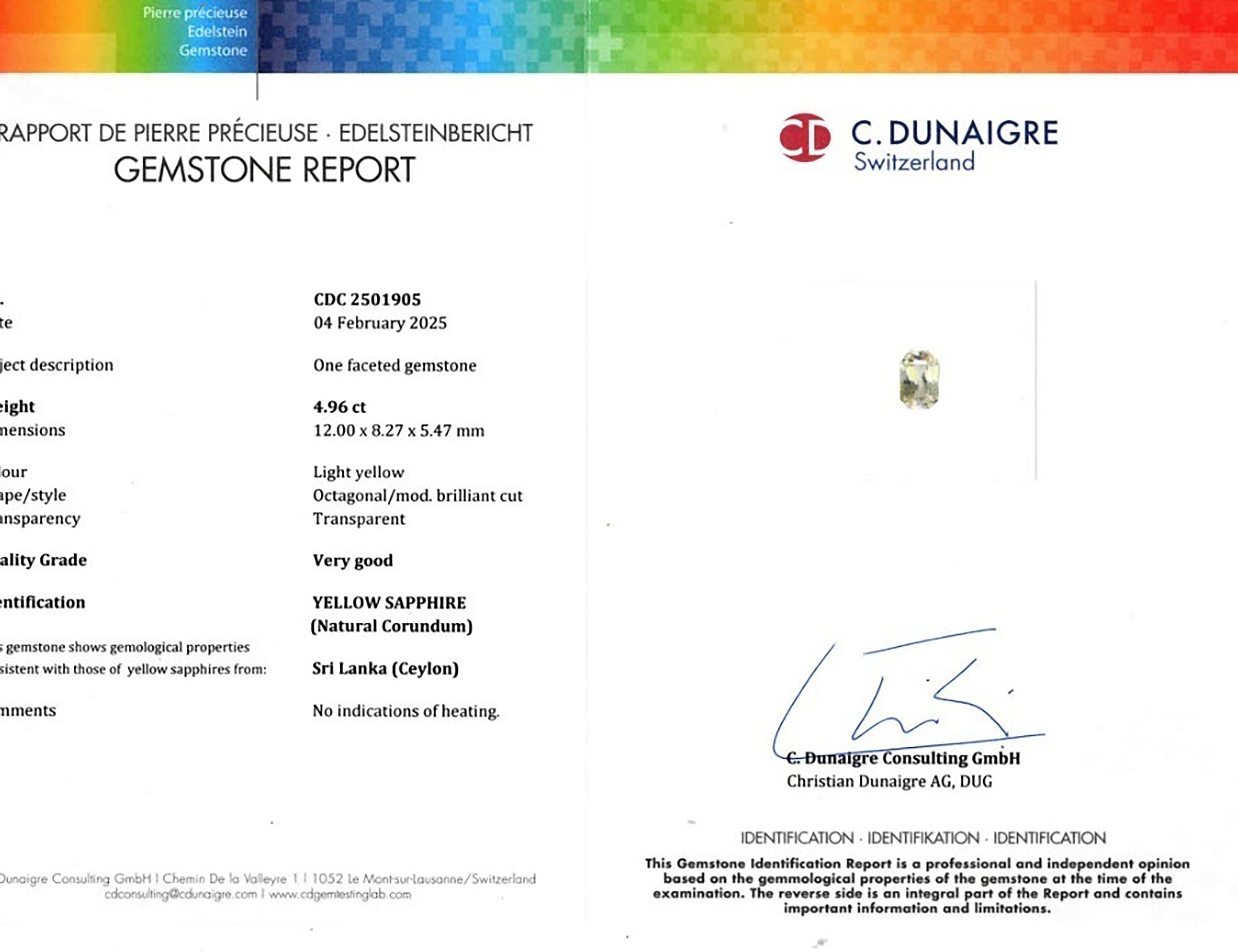 4.96 Ct. Peach Sapphire from Ceylon (Sri Lanka)