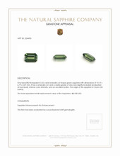 3.55 Ct. Green Sapphire from Ceylon (Sri Lanka) Appraisal