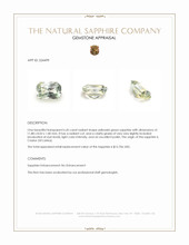 6.45 Ct. Yellowish Green Sapphire from Ceylon (Sri Lanka) Appraisal