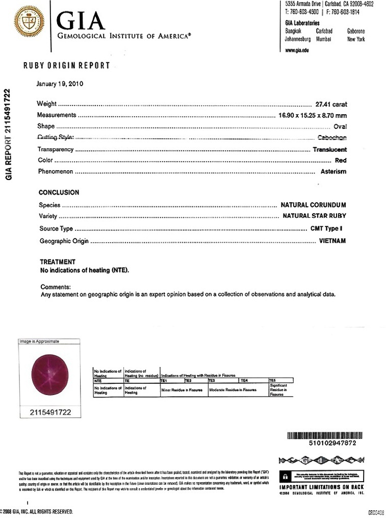 27.41 Ct. Star Ruby from Vietnam