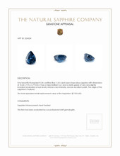 3.43 Ct. Blue Sapphire from Thailand Appraisal