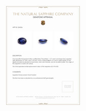 1.37 Ct. Sapphire from Ceylon (Sri Lanka) Appraisal