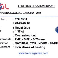 1.37 Ct. Sapphire from Ceylon (Sri Lanka) Scan Report