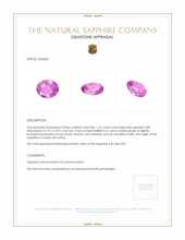 1.52 Ct. Pink Sapphire from Ceylon (Sri Lanka) Appraisal