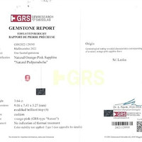 3.64 Ct. Padparadscha Sapphire from Ceylon (Sri Lanka) Scan Report
