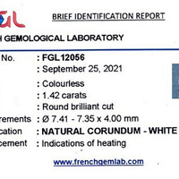 1.45 Ct. White Sapphire from Ceylon (Sri Lanka) Scan Report