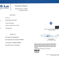 6.25 Ct. Blue Star Sapphire from Ceylon (Sri Lanka) Scan Report