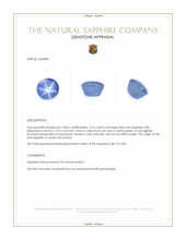 3.76 Ct. Blue Star Sapphire from Ceylon (Sri Lanka) Appraisal
