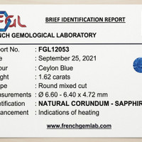 1.62 Ct. Blue Sapphire from Ceylon (Sri Lanka) Scan Report