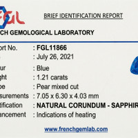 1.21 Ct. Blue Sapphire from Ceylon (Sri Lanka) Scan Report