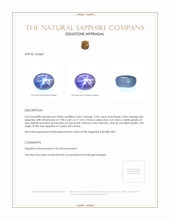 2.90 Ct. Color Change Star Sapphire from Ceylon (Sri Lanka) Appraisal