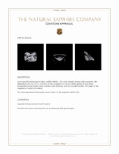 1.05 Ct. White Sapphire from Ceylon (Sri Lanka) Appraisal
